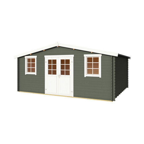 Lasita Holz-Gartenhaus Wels mit 5 Schleppdach in Grüngrau, B/T/H: 548,8 x 420 x 245,1 cm - Bild 2