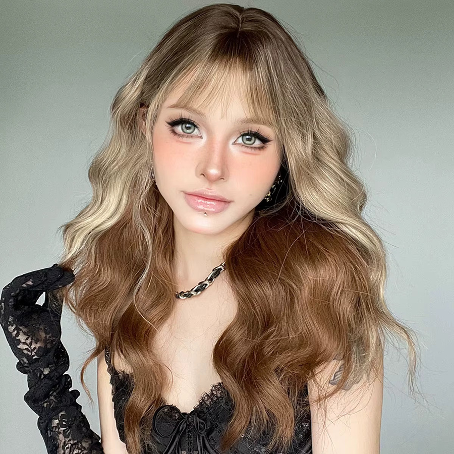 7JHH WIGS Lange Wasserwellen-Perücke, Blond und Kupfer, Damen - Bild 2