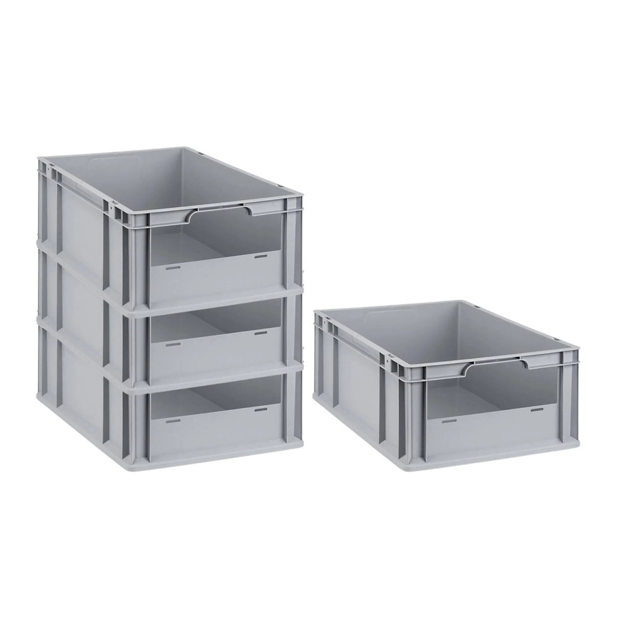 PROREGAL SuperSparSet 4x Eurobox NextGen Insight Eurobehälter mit offener Front in Grau, H x B x T: 22 x 40 x 60 cm, 44 Liter - Bild 2