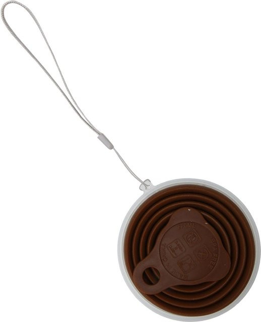 GoolRC Zusammenklappbarer Silikonbecher mit Deckel, Wiederverwendbarer Reisebecher für Outdoor und Kaffee, Farbe: Braun - Bild 1