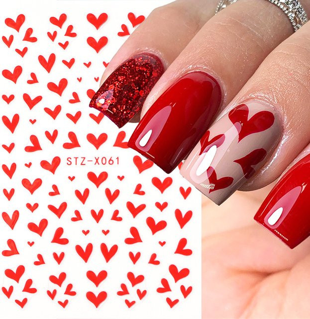 Full Beauty Nagelaufkleber, Rotes Herz, Glänzend, Unisex - Bild 1