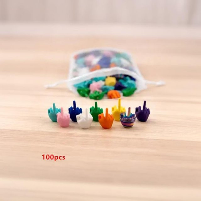RunFree 3D-Druck Mittelfinger Statue bunt Schreibtischornament als Scherzartikel für Partys - Bild 1