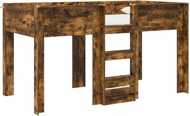 vidaXL Etagenbett für Kinder aus Holzwerkstoff in Farbe Raucheiche, B/T/H: 90 x 190 x 160 cm (ca.) - Bild 1