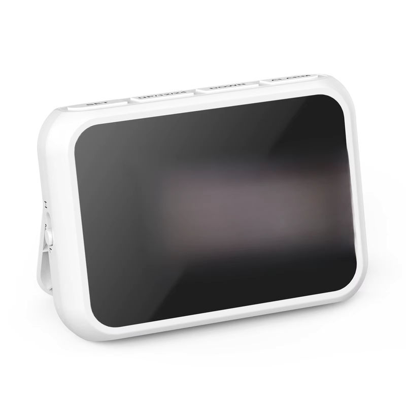ORIA Digitaler LED-Wecker mit Spiegel und Schlummerfunktion, weiß, minimalistisches Design aus Kunststoff - Bild 7