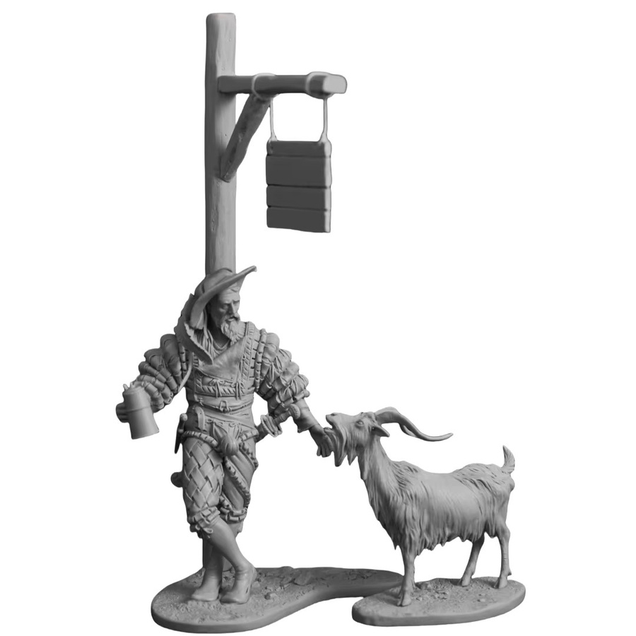 MEEKLION MODEL Söldner vs. Ziegenüberlebender im Kampf, 75-mm-Harzmodellbausatz, Fantasy - Bild 3