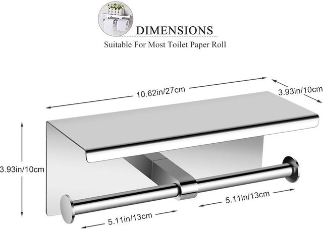 Wandmontierter Doppelrollen-Toilettenpapierhalter aus SUS 304 Edelstahl von mfySpace in Weiß - Bild 1