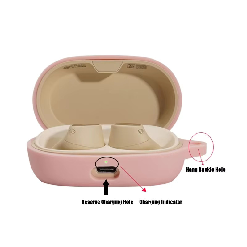 Stoßfeste Silikon-Schutzhülle für Jabra Elite 7 Pro in Pink, wasserdichte und rutschfeste Kopfhörer-Abdeckung - Bild 3