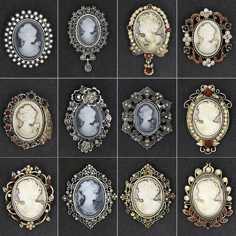 SayMakerLace Anhänger Brosche, Kristall Strass, Damen, Vintage Cameo - Bild 1