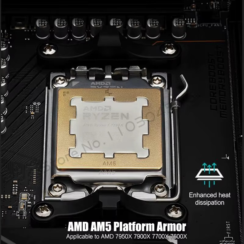 AM5 CPU-Rüstung mit Kupferverschluss für AMD 7950 und 7900, Anti-Biegung Rückplatte und wärmeleitende Patch-Hülle in Gold und Kupfer - Bild 5