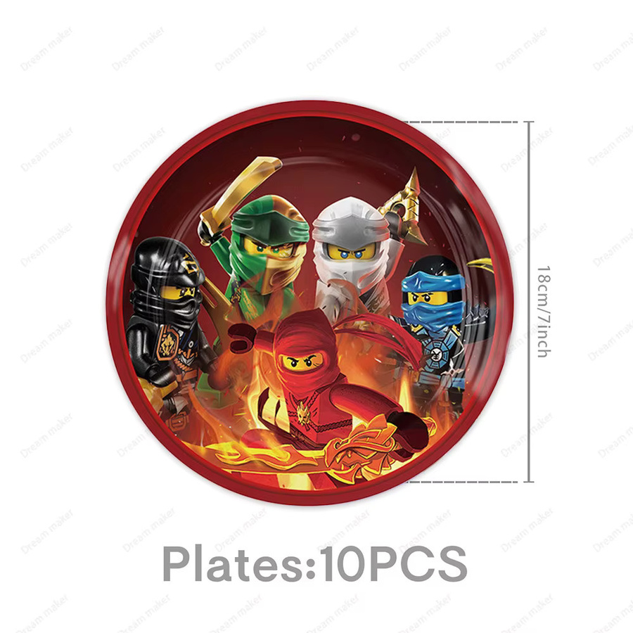 Bandai Ninjago Geburtstagsparty Dekorationen, Teller, Becher, Servietten, Banner, Ballons - Bild 3