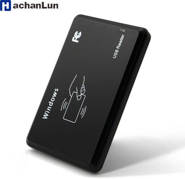 HACHANLUN RFID-Lesegerät in Schwarz mit USB-Anschluss, Dual-Frequenz 13,56 MHz und 125 kHz für IC-ID und kontaktlose Kartenunterstützung - Bild 1