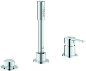 Grohe Lineare 3-Loch-Wannen-Kombination mit Duschset und Spritzfunktion, Chrom - Bild 1