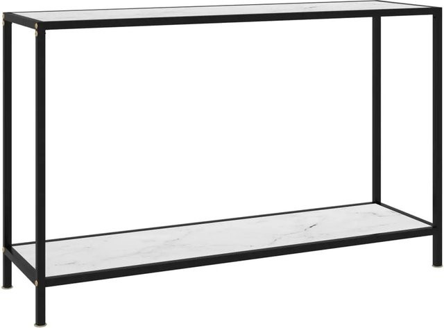vidaXL Konsolentisch in Weiß mit Marmor-Optik und Hartglas, B/T/H: 120 x 35 x 75 cm - Bild 1