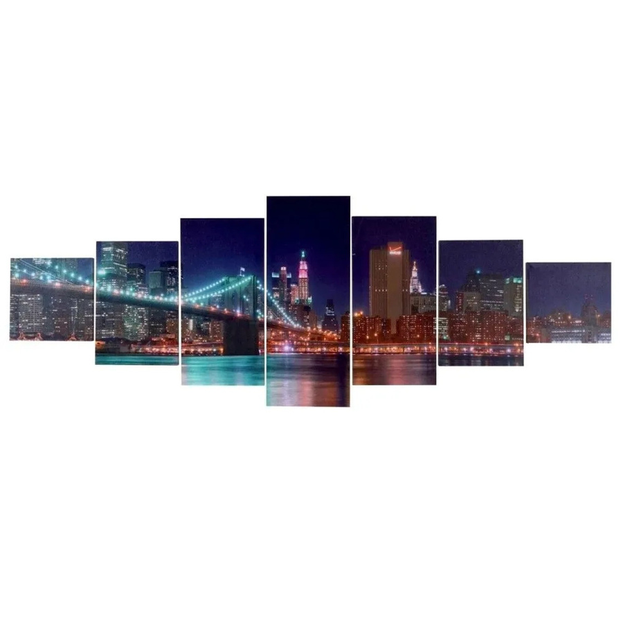 MCW Leinwandbild New York 7-teiliges Set Multicolor Modernes Design B: 140 cm, H: 50 cm - Bild 2