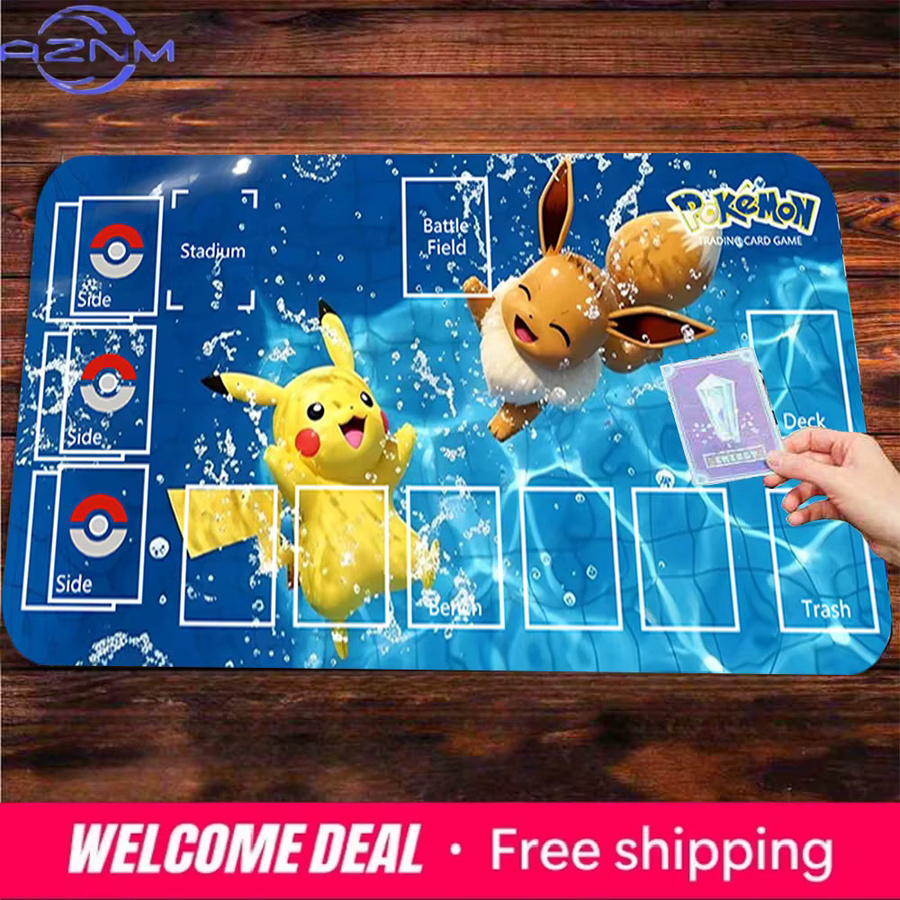 Potdemiel Pokémon Pikachu und Eevee Wasserspritzer Spielmatte, groß, rutschfest - Bild 2