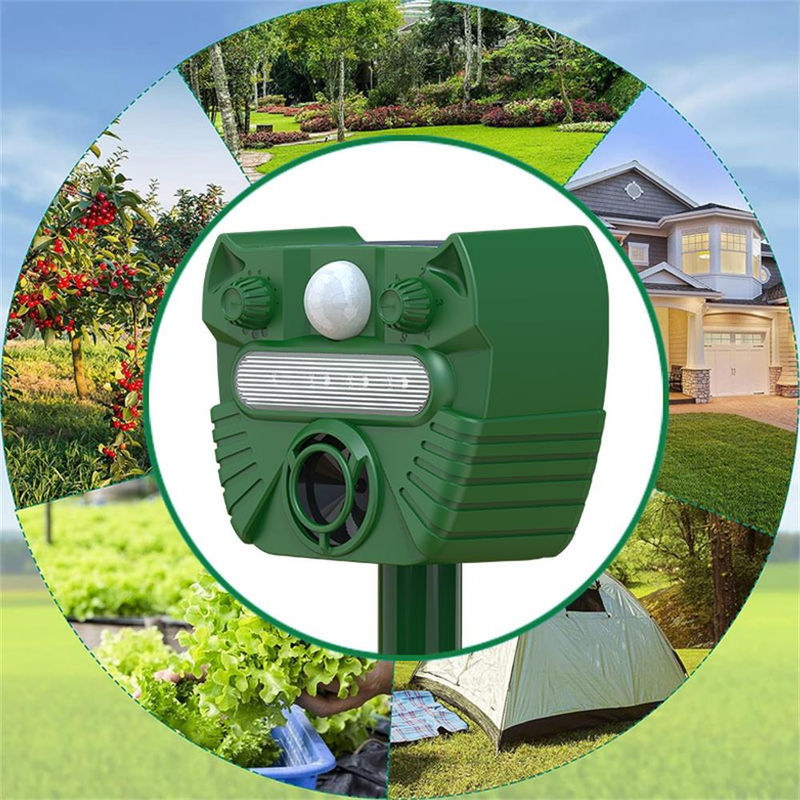 Solar Tier Repeller Ultraschall zur Abschreckung von Eichhörnchen und Rehen im Freien, wasserdicht, grün - Bild 6