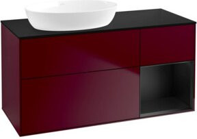V&B Waschtischunterschrank Finion mit Wandbeleuchtung, Breite: 120 cm, Tiefe: 50,1 cm, Höhe: 50,1 cm, lackiert in Blau matt - Bild 1