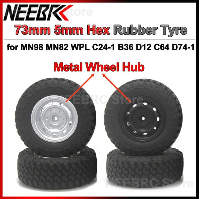 NeebRC Crawler Offroad Gummireifen, Metallradnabe, 4-teiliges Set - Bild 1
