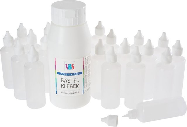 VBS Bastelkleber Nachfüllpack Transparent mit 20 Leerflaschen, 795 g - Bild 1
