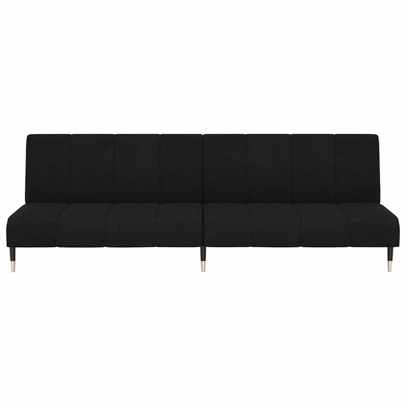 vidaXL Schlafsofa 2-Sitzer Click-Clack in Schwarz aus Samt mit Schlaffunktion - Bild 3