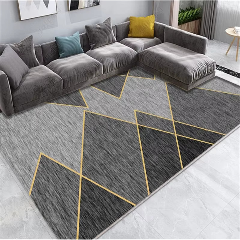 VIKAMA Moderner Teppich in Grau mit geometrischem Design, pflegeleicht, B/T: 160 x 80 cm - Bild 2