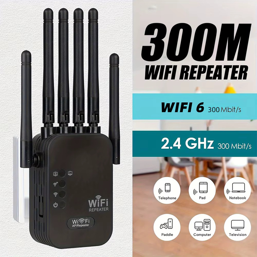 Regaton WLAN Repeater Single-Band 2,4 GHz Wi-Fi Signalverstärker Schwarz - Bild 6