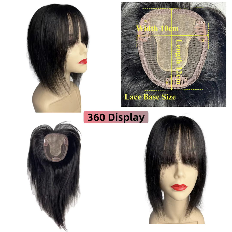 Anemone T-Teil Echthaar-Topper mit Spitzenbasis, Clip-in, Damen - Bild 4
