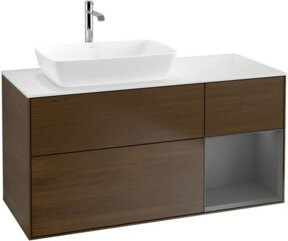 V&B Waschtischunterschrank Finion in Walnuss, lackiert, Breite: 120 cm, Höhe: 50,1 cm, Tiefe: 50,1 cm - Bild 1