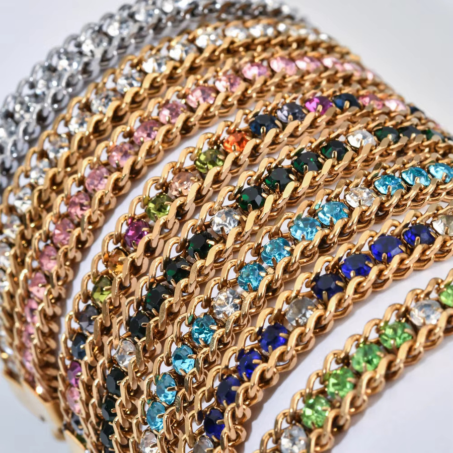 ZMZY Armband, goldfarben, Kristall-Zirkonia, Edelstahl, Damen Herren - Bild 3