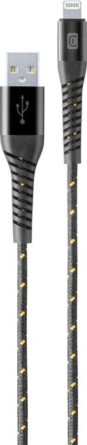 Cellularline Tetra Force Lightning-Kabel mit Kevlar Faser, USB-A auf Lightning, Schwarz, 1 m - Bild 1