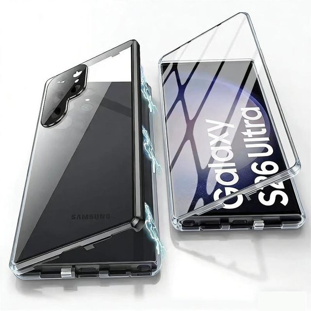360° Vollabdeckung Ultra HD Displayschutzhülle mit magnetischer Adsorption für Samsung Galaxy S26 Ultra S25 S24 S23 Plus FE in Schwarz und Transparent - Bild 1