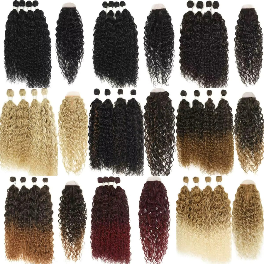 YAKIBEAUTY Haarbündel Kinky Curly Deep Wave, 4 Stück, 22-24 Zoll, 260g - Bild 2