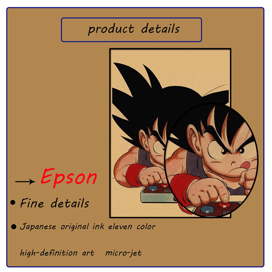 Bandai Dragon Ball Anime Retro Leinwand Poster Multicolor Wandkunst für Kinder - Bild 4