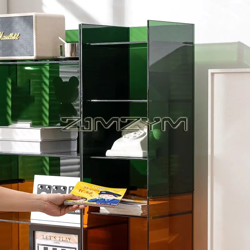 Moderner transparenter Nachttisch aus Glas von ZJMZYM für Schlafzimmer und Wohnzimmer - Bild 3