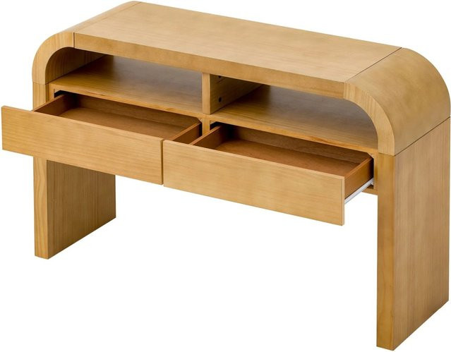 okwish Konsolentisch mit Schubladen für Flur und Wohnzimmer in Braun, B/T/H: 120 x 35,5 x 76,5 cm - Bild 1