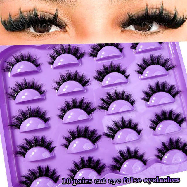 LYBCG Künstliche Wimpern, natürlich, 10 Paar - Bild 1