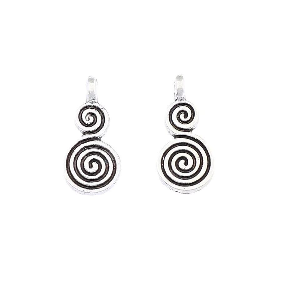 Charms, Silber Farbe, Kreisförmige Swirl Vortex Kürbis, 100 Stück - Bild 1