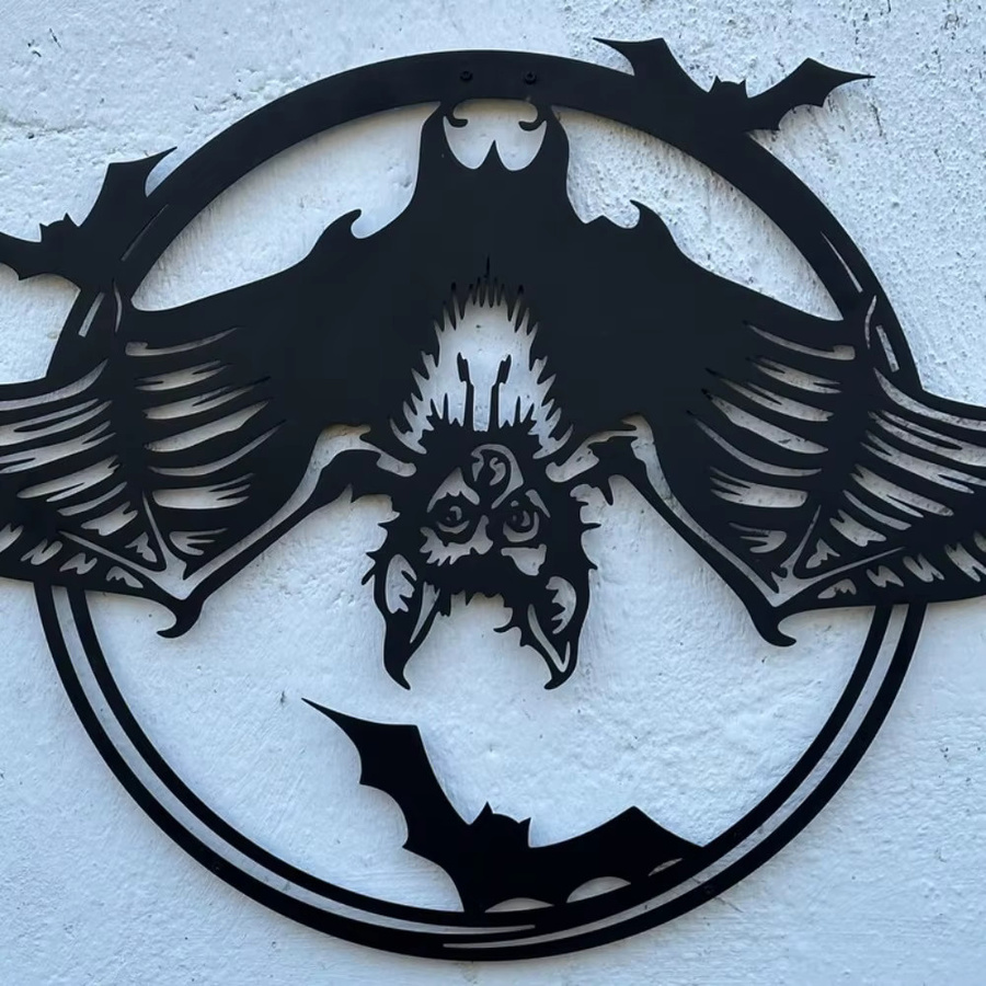Gotische Metall-Hängedeko Fledermäuse von CIFBUY in Schwarz für Halloween und Wandkunst - Bild 4