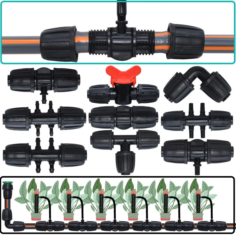 KESLA 5er Set PE Rohrverbinder T-Kupplung mit 1/2'' Gewindesperre für Gartenbewässerung und Tropfbewässerung - Bild 6