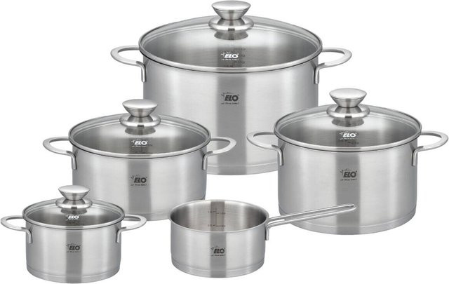 ELO Topfset aus Edelstahl in Silber, 5-teilig mit Deckeln - Bild 1