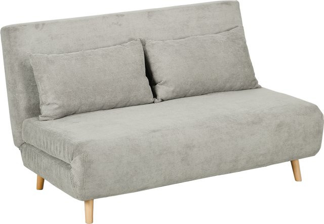 HOMCOM Schlafsofa in Grau mit Samtoptik und verstellbarer Rückenlehne, Klappbett mit Rückenkissen, B/T/H: 141 x 90 x 81 cm - Bild 1