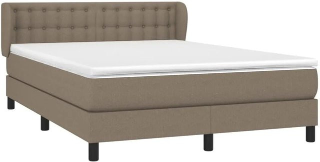 vidaXL Boxspringbett Hybrid mit Matratze und Taschenfederkern, Farbe Taupe/Beige/Weiß, B/T/H: 140 x 200 x 47 cm - Bild 1