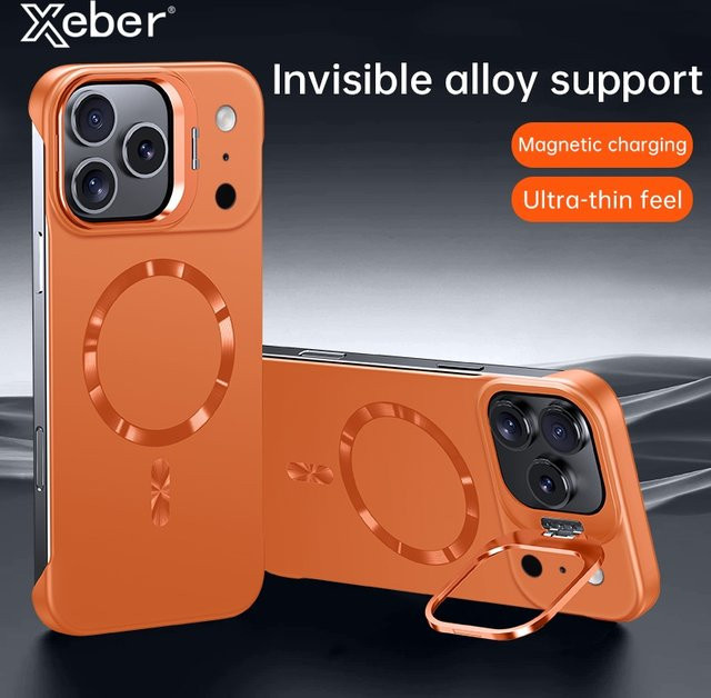 Xeber Magnetische iPhone Hülle mit Objektivhalter für iPhone 17 bis 13 Pro Max, MagSafe kompatibel, ultradünn, Grau - Bild 1