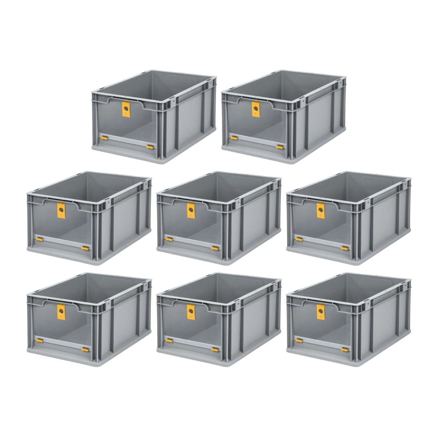 PROREGAL SuperSparSet 8x Eurobox NextGen Insight Cover Eurobehälter mit verstärkten Wänden, Gelb, H x B x T: 22 x 30 x 40 cm, 20 Liter - Bild 2