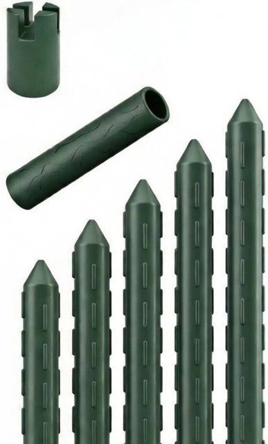 TTL GARDEN Rankstäbe 5er Set Grün, Kunststoffbeschichteter Stahlkern als Rankhilfe für Garten und Gewächshaus, Höhe: 240 cm - Bild 1