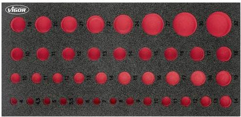 Vigour Weichschaumeinlage V7520-L in Rot und Schwarz, B/T/H: 39,3 x 18,8 x 3,5 cm - Bild 1
