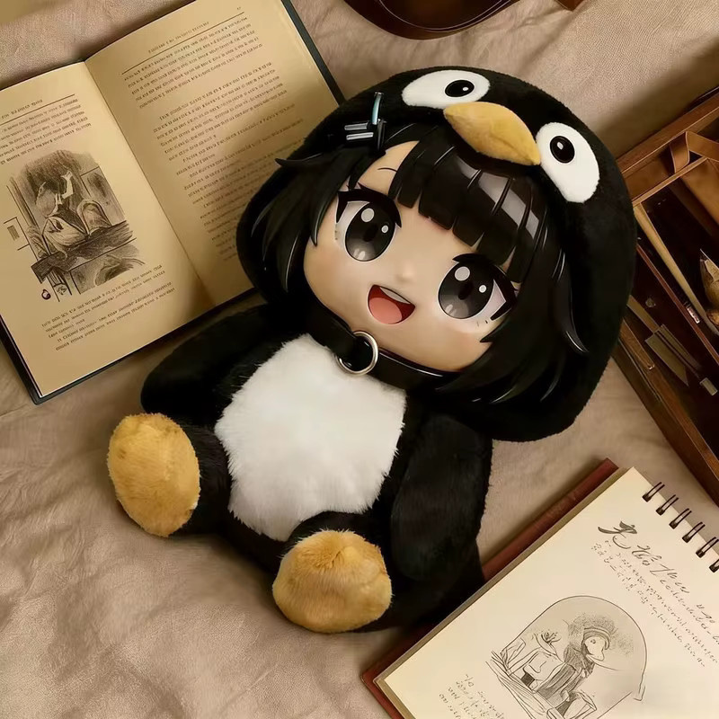 Bandai Arknights Q-Version Pinguin Chen Qianyu Figur, Beflockte Niedliche Puppe - Bild 2