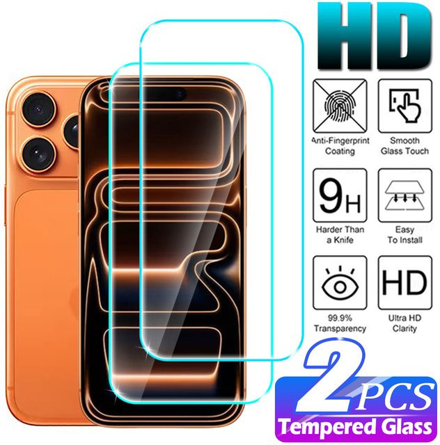 2er-Set gehärtetes Glas Displayschutzfolie für Apple iPhone 17 Pro Max und iPhone 17 Air, transparent, 9H Härte - Bild 1