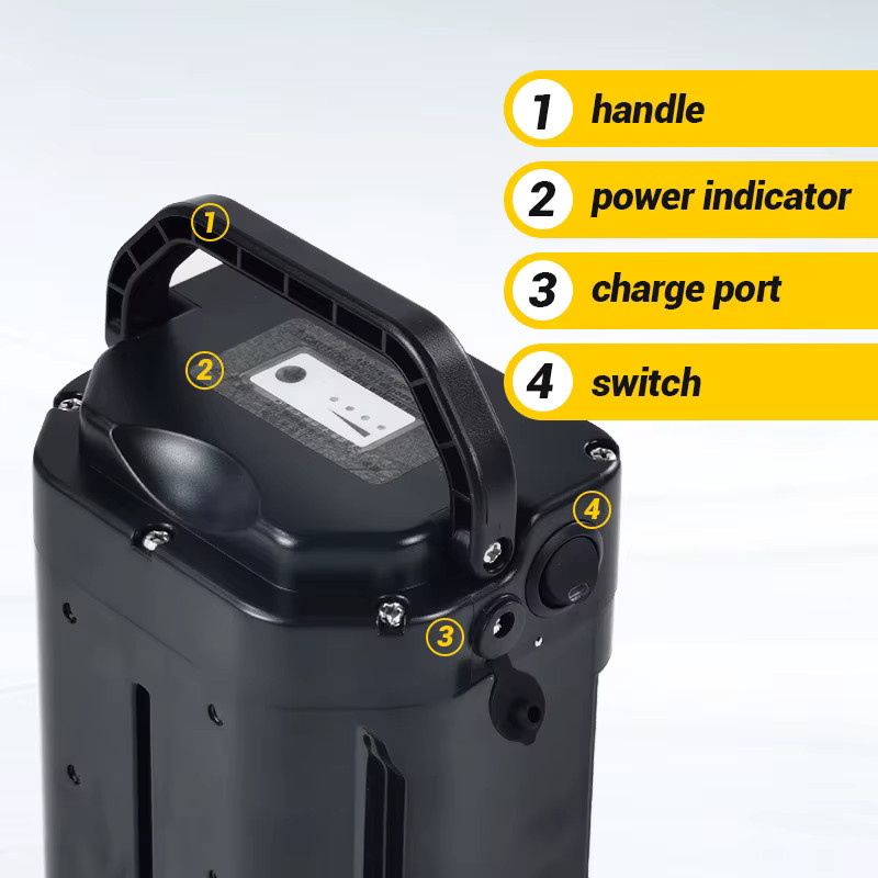 E-Bike Batterie in Sattelstützenmontage für Jenney A2B Kuo Magnum 250W 500W Motor, Farbe: Schwarz, Kapazität: 10Ah bis 17,5Ah, Spannung: 24V oder 36V - Bild 3