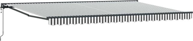 vidaXL Einziehbare Markise aus Polyester und Metall in Anthrazit und Weiß B/H: 500 x 300 cm - Bild 1